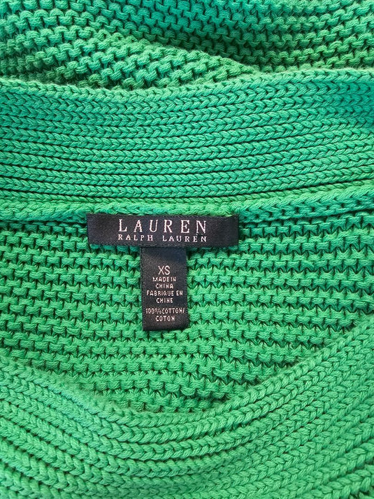 Ralph Lauren 100% Cotton Chunky Green Sweater, XS