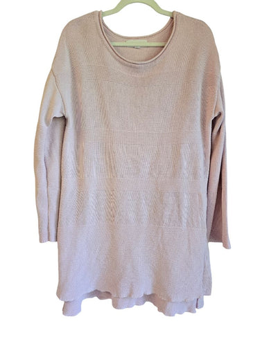 Neon Buddha 100% Cotton Pink Knit Long Sweater