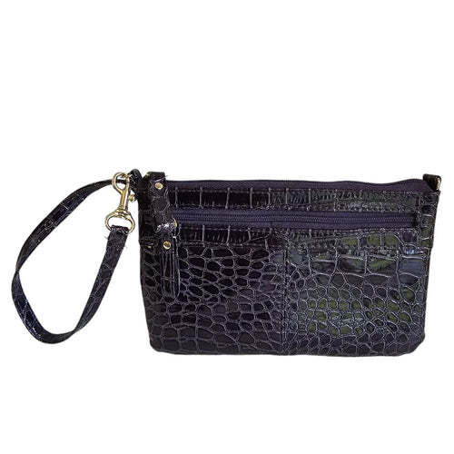 New* Faux Croc Purple Clutch