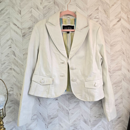 Guess Vtg Leather Blazer, Large