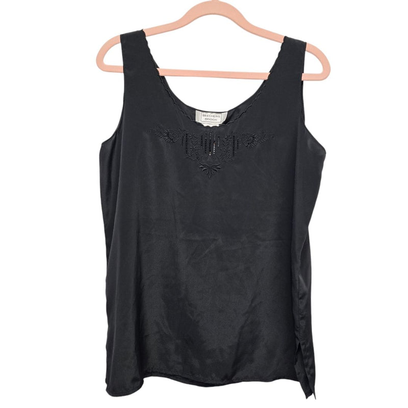 Load image into Gallery viewer, Beechers Brook Black Satin Cami Tank, Small
