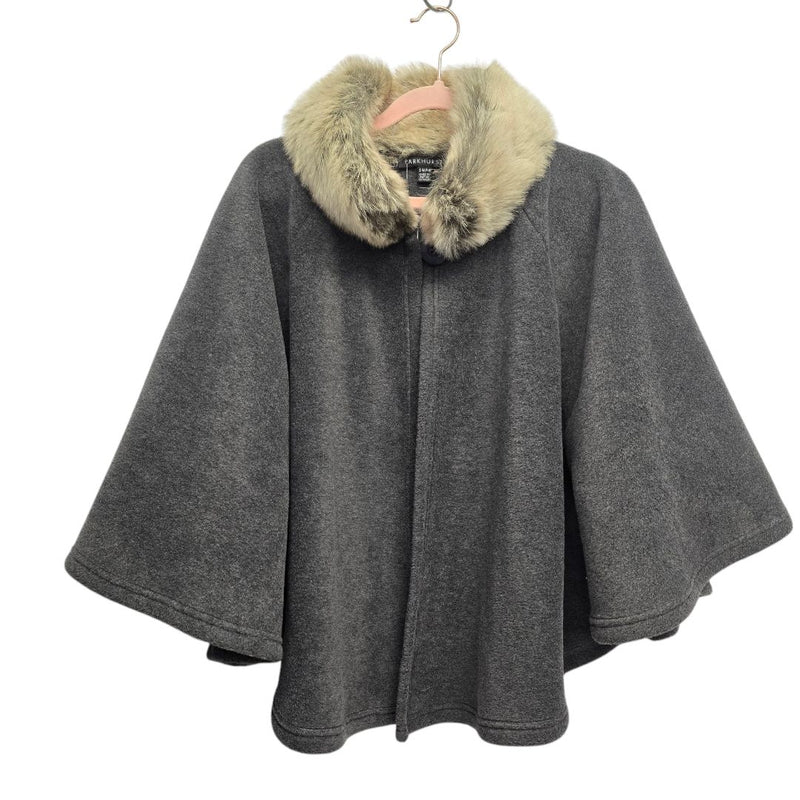 Load image into Gallery viewer, Parkhurst NEW* Fur Trim Cape, M
