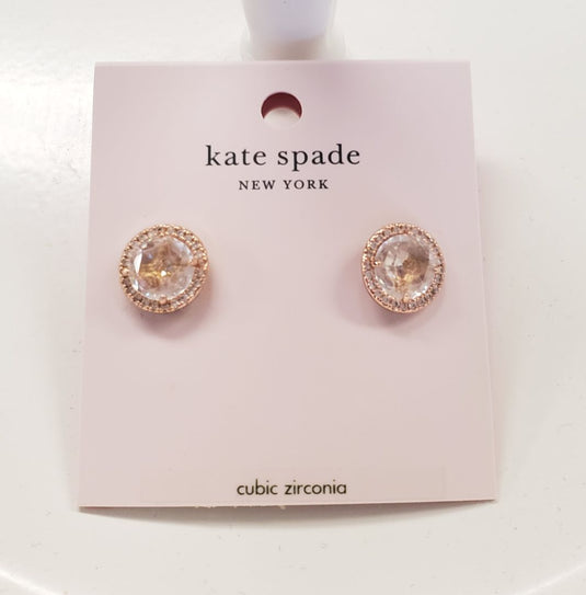 Kate Spade Halo Pave Save the Date Earrings