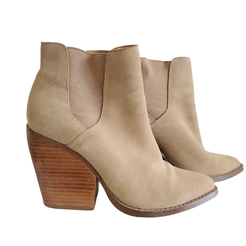 Load image into Gallery viewer, BP Nordstrom&#39;s Chunky Stacked Heel Suede Bootie, 8.5
