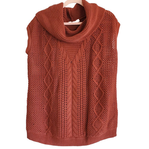 Cleo Rust Cowl Vest, Medium