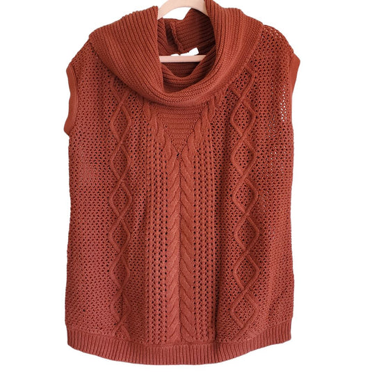 Cleo Rust Cowl Vest, Medium