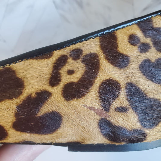 Kelsi Dagger Leather Cheetah Flats, Sz 8